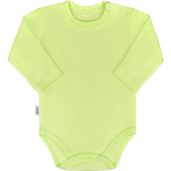 NEW BABY Dojčenské bavlnené body s dlhým rukávom New Baby Pastel zelené