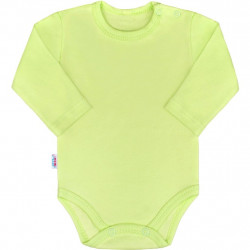 NEW BABY Dojčenské bavlnené body s dlhým rukávom New Baby Pastel zelené