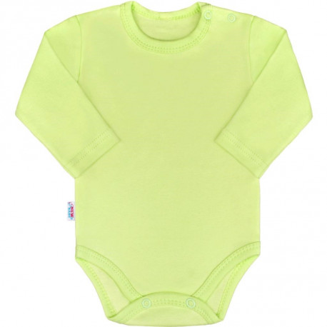 NEW BABY Dojčenské bavlnené body s dlhým rukávom New Baby Pastel zelené