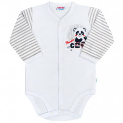 NEW BABY Dojčenské celorozopínacie body s dlhým rukávom New Baby Panda