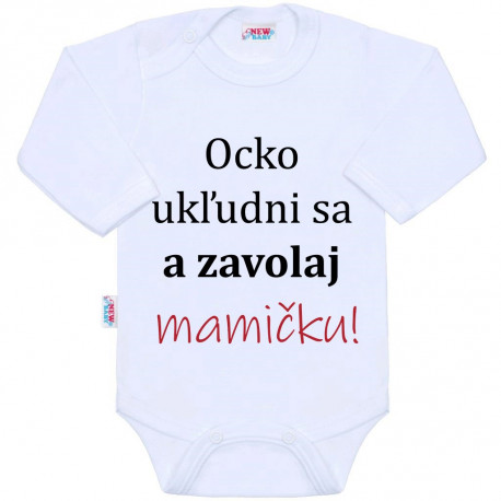 NEW BABY Body s potlačou New Baby a zavolaj MAMIČKU!