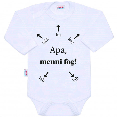 NEW BABY Body s potlačou New Baby Apa, menni fog!