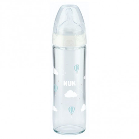 NUK Sklenená dojčenská fľaša NUK New Classic 240 ml white