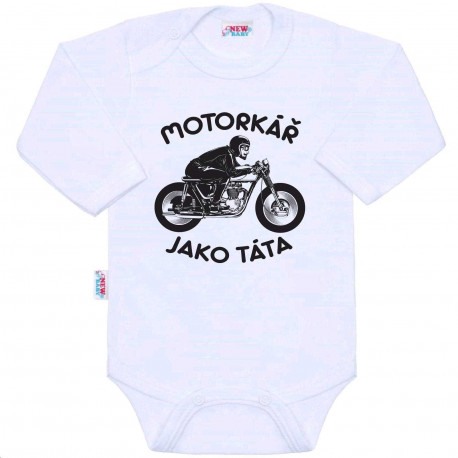 NEW BABY Body s potlačou New Baby Motorkář jako táta