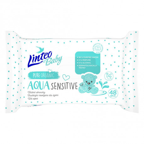 Linteo Detské vlhčené obrúsky Linteo Baby AQUA SENSITIVE 48 ks