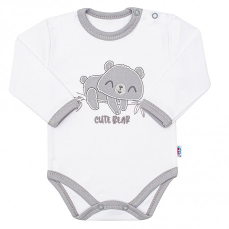 NEW BABY Dojčenské bavlnené body s dlhým rukávom New Baby Cute Bear