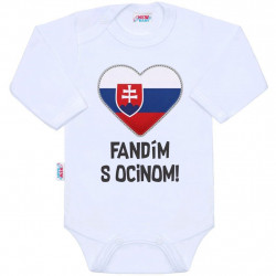 NEW BABY Body s potlačou New Baby Fandím s ocinom biele