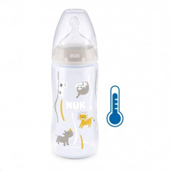 NUK Dojčenská fľaša NUK FC+Temperature Control 300 ml BOX-Flow Control cumlík beige