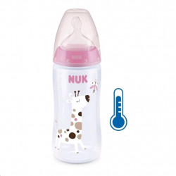 NUK Dojčenská fľaša NUK FC+Temperature Control 300 ml BOX-Flow Control cumlík pink