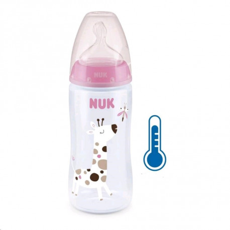 NUK Dojčenská fľaša NUK FC+Temperature Control 300 ml BOX-Flow Control cumlík pink