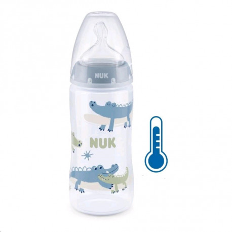 NUK Dojčenská fľaša NUK FC+Temperature Control 300 ml BOX-Flow Control cumlík blue