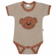 NEW BABY Dojčenské bavlnené body s krátkym rukávom New Baby BrumBrum latte brown