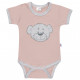 NEW BABY Dojčenské bavlnené body s krátkym rukávom New Baby BrumBrum old pink grey