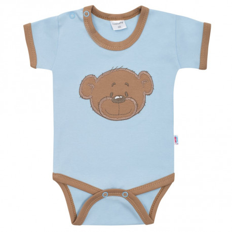 NEW BABY Dojčenské bavlnené body s krátkym rukávom New Baby BrumBrum blue brown