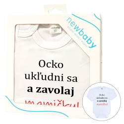 NEW BABY Body s potlačou New Baby a zavolaj MAMIČKU! - darčekové balenie