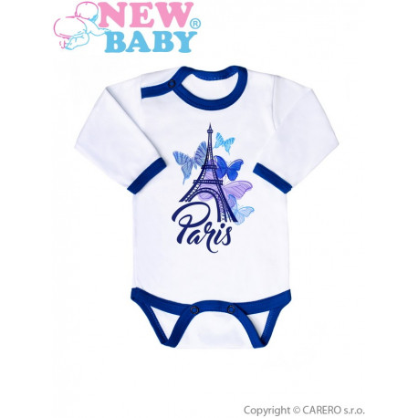 NEW BABY Dojčenské body s dlhým rukávom New Baby Towns modré